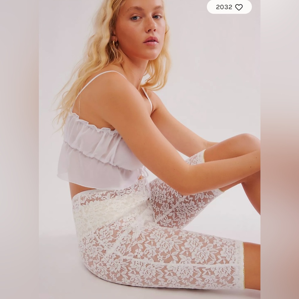 Free People Intimately All Day Lace Capris NWT size small